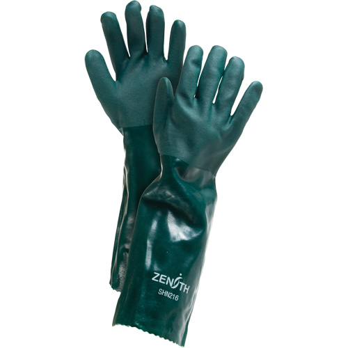 Double Dipped Green Gloves, 18" L, PVC, Cotton Jersey Inner Lining, 70-mil Solutions industrielles ALPHA