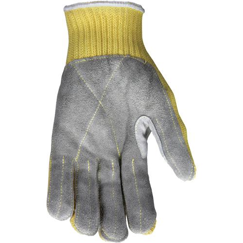 Gants de travail r&eacute;sistant &agrave; la coupe CutPro avec paume en cuir fendu, Taille Petit, Calibre 7, Enveloppe en Kevlar, ASTM ANSI niveau A3 Solutions industrielles ALPHA
