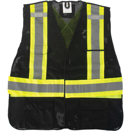 Veste d'arpenteur conforme aux normes de la CSA, Noir, Moyen, Polyester Solutions industrielles ALPHA