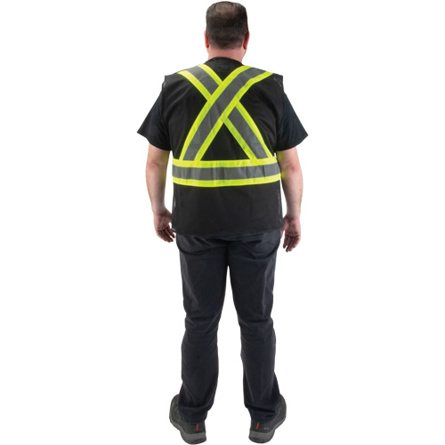 Veste d'arpenteur conforme aux normes de la CSA, Noir, Moyen, Polyester Solutions industrielles ALPHA