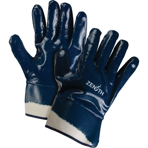 Gants &agrave; poignet de s&eacute;curit&eacute; de poids lourd, 10/T-Grand, R&ecirc;vetement Nitrile, Enveloppe en Coton Solutions industrielles ALPHA