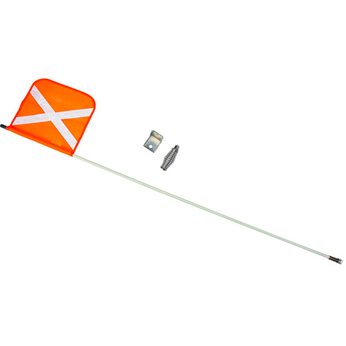 Heavy-Duty Safety Whip, Threaded Mount, 5' High, Orange with Reflective X Solutions industrielles ALPHA