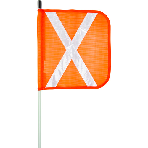 Tige de s&eacute;curit&eacute; robuste, Fixation Filet&eacute;, Hauteur 8', Orange avec X r&eacute;fl&eacute;chissant Solutions industrielles ALPHA