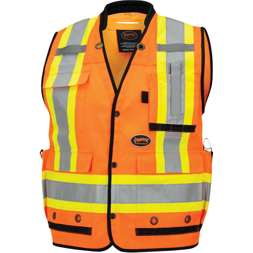 6680 High-Visibility Antimicrobial Mesh-Back Surveyor Vest, High Visibility Orange, Small, Polyester Solutions industrielles ALPHA