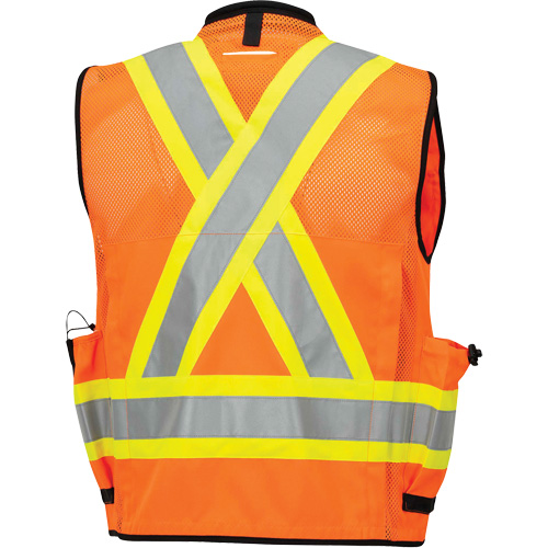 6680 High-Visibility Antimicrobial Mesh-Back Surveyor Vest, High Visibility Orange, Small, Polyester Solutions industrielles ALPHA