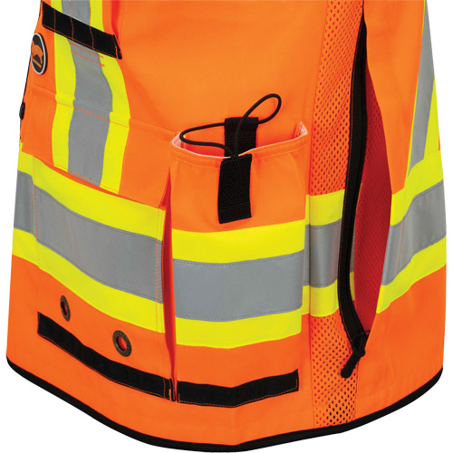 6680 High-Visibility Antimicrobial Mesh-Back Surveyor Vest, High Visibility Orange, Small, Polyester Solutions industrielles ALPHA