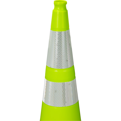 Premium Traffic Cone, 36", Lime Green, 4" & 6" Reflective Collar(s) Solutions industrielles ALPHA