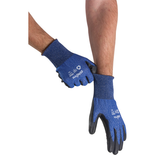 Eco-Friendly Stretch Cut-Resistant Gloves, Size 8, 18 Gauge, Polyurethane Coated, Stainless Steel/HPPE/RPET Shell, ASTM ANSI Level A5 Solutions industrielles ALPHA