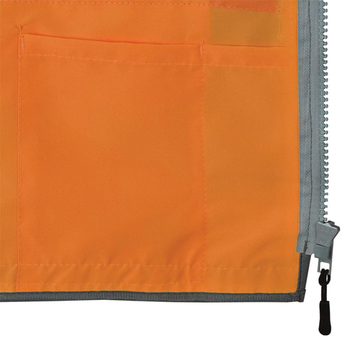 Pioneer Mesh Back Zip Front Surveyor Safety Vest, High Visibility Orange, Small, Polyester Solutions industrielles ALPHA