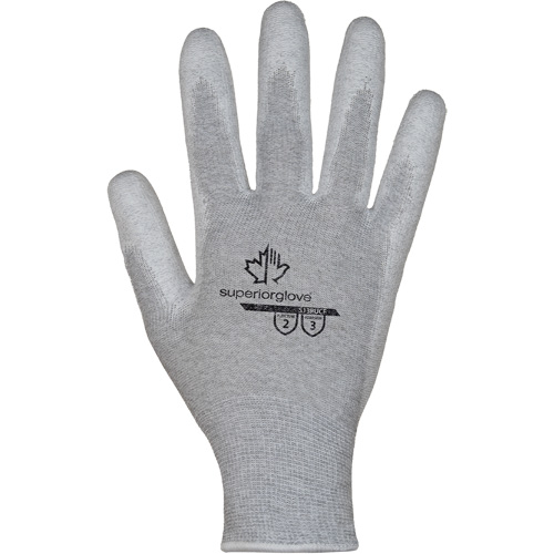 Gants blancs KnitActiv dissipatifs &eacute;lectrostatiques et peu pelucheux, 5, R&ecirc;vetement Polyur&eacute;thane, Calibre 13, Enveloppe en Nylon/Coton Solutions industrielles ALPHA