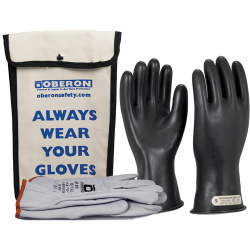 Ensemble de gants en caoutchouc pour l'&eacute;lectricit&eacute; de classe 00, 8, 11" lo, 20 cal/cm², NFPA 70E Solutions industrielles ALPHA