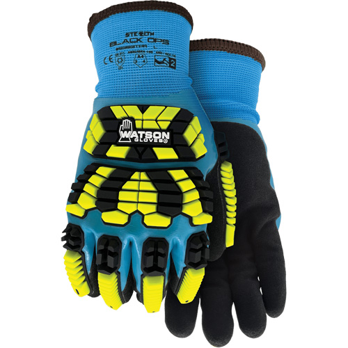 Gants d'hiver antichocs 9393TPR Stealth Black Ops, Petit, Paume en Mousse de latex, Poignet Poignet en tricot Solutions industrielles ALPHA