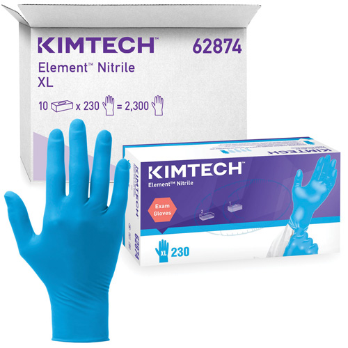 Gants d'examen Kimtech Element, T-petit, Nitrile, 3,2 mils, Sans poudre, Bleu, Classe 2 Solutions industrielles ALPHA