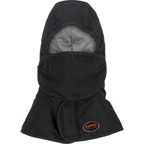 Doublure matelass&eacute;e ignifug&eacute;e Pioneer 765A pour casque de s&eacute;curit&eacute; avec un long cou et embout buccal amovible, Noir/Gris, Coton/FR-Tech/Modacrylique/Nylon Solutions industrielles ALPHA