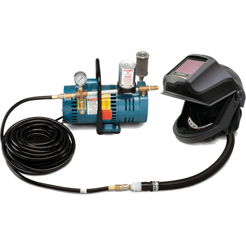 1-Worker DEFENDER Supplied Air Shield & Flip-Front Welding Helmet System Solutions industrielles ALPHA