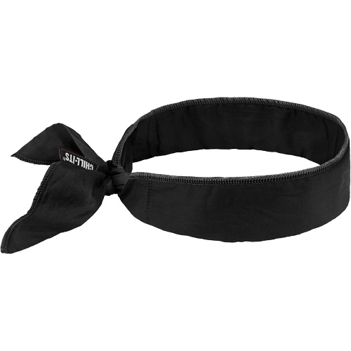 Chill-Its 6702 Cooling Headband with Embedded Polymers & Tie Closure, Black Solutions industrielles ALPHA