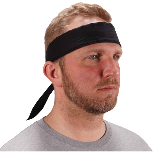 Chill-Its 6702 Cooling Headband with Embedded Polymers & Tie Closure, Black Solutions industrielles ALPHA