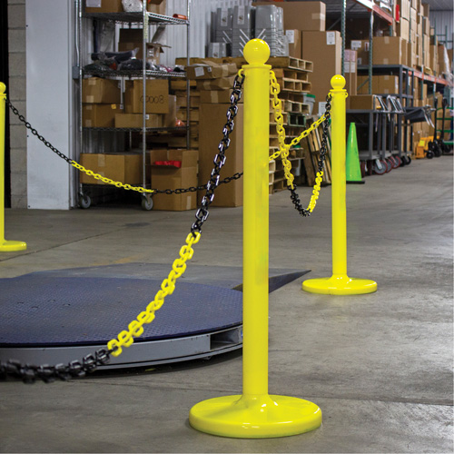 Chaîne de barri&egrave;re en plastique &agrave; deux couleurs, Vert/Blanc, Maillon de 2", 500' de long Solutions industrielles ALPHA