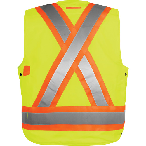High-Visibility Surveyor's Vest, High Visibility Orange, Small, Polyester Solutions industrielles ALPHA