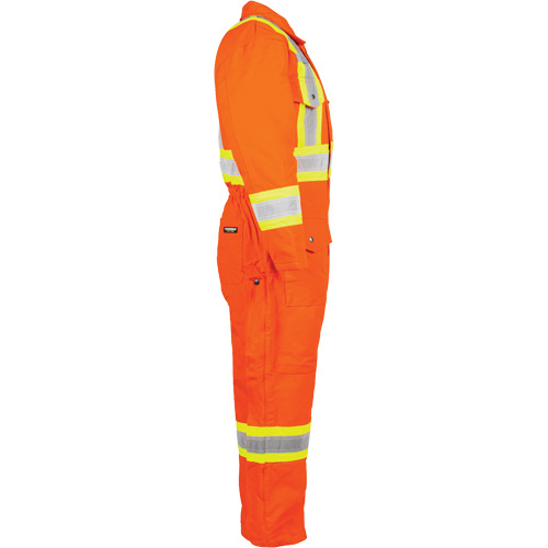 Salopette en canevas doubl&eacute;e haute visibilit&eacute;, Petit, Orange haute visibilit&eacute; Solutions industrielles ALPHA