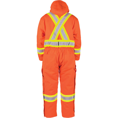 Salopette en canevas doubl&eacute;e haute visibilit&eacute;, Petit, Orange haute visibilit&eacute; Solutions industrielles ALPHA