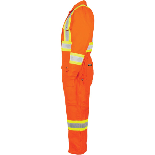 Salopette en canevas doubl&eacute;e haute visibilit&eacute;, Petit, Orange haute visibilit&eacute; Solutions industrielles ALPHA