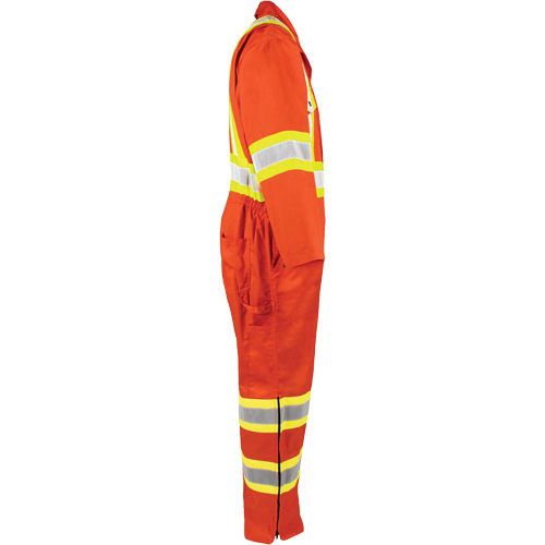 Combinaison non doubl&eacute;e haute visibilit&eacute;, Moyen, Orange haute visibilit&eacute; Solutions industrielles ALPHA