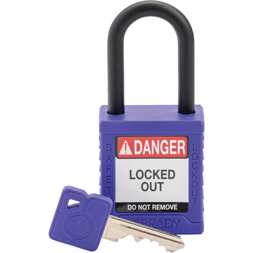 Cadenas de verrouillage de s&eacute;curit&eacute; Velocity, Mauve, Cl&eacute;s diff&eacute;rentes, Nylon, Largeur de 1-1/2" Solutions industrielles ALPHA