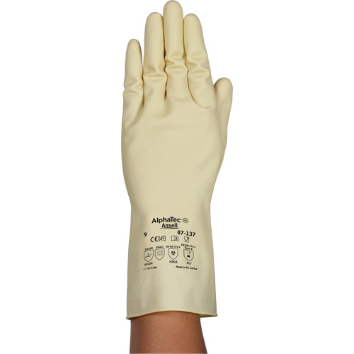 AlphaTec&reg; 87-137 Lightweight Natural Gloves, Size 10, 11.8" L, Rubber Latex, 16-mil Solutions industrielles ALPHA