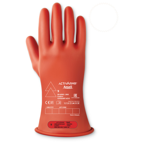 Gants isolants pour travaux &eacute;lectriques ActivArmr de classe 0, 11, 11" lo, Niveau 1, ASTM D120/ATSM F2675:2021/IEC 614821-2:2014 Solutions industrielles ALPHA