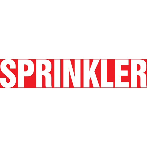 "Sprinkler" Pipe Marker, Self-Adhesive, 1" H x 8" W, White on Red Solutions industrielles ALPHA