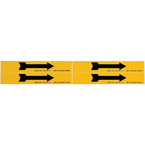 Marqueur de tuyau  Arrow, Autocollant, 1-1/8" h x 7" la, Noir sur jaune Solutions industrielles ALPHA
