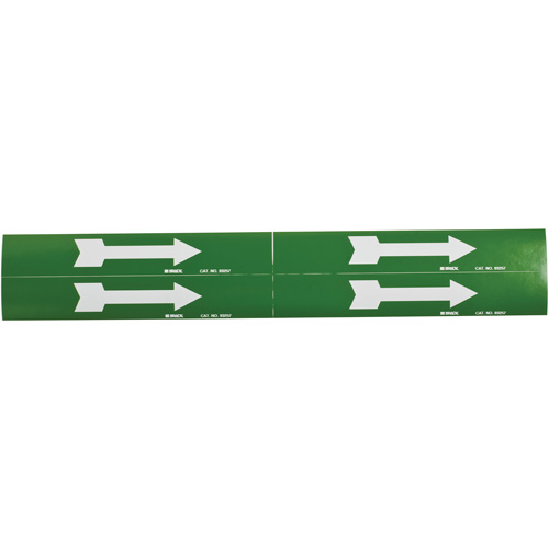 Arrow Pipe Markers, Self-Adhesive, 1-1/8" H x 7" W, White on Green Solutions industrielles ALPHA