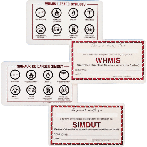 Cartes de portefeuille SIMDUT Solutions industrielles ALPHA