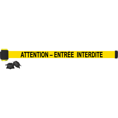 Barri&egrave;re &agrave; fixation murale, Plastique, Fixation magn&eacute;tique, 7', Ruban Noir et jaune Solutions industrielles ALPHA