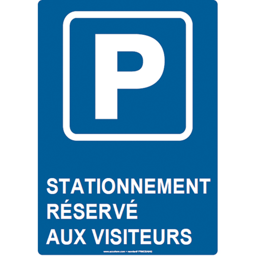 Reserved Parking Sign, 14" x 10", Aluminum, French with Pictogram Solutions industrielles ALPHA