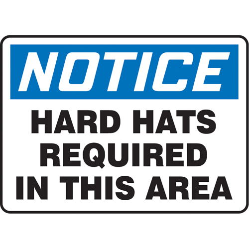 Enseigne  Hard Hats Required , 10" x 14", Vinyle, Anglais Solutions industrielles ALPHA