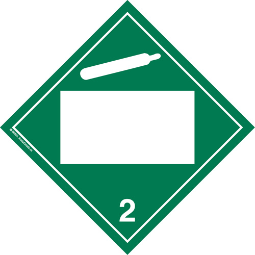 Non-Toxic Gas TDG Placard, Plastic Solutions industrielles ALPHA
