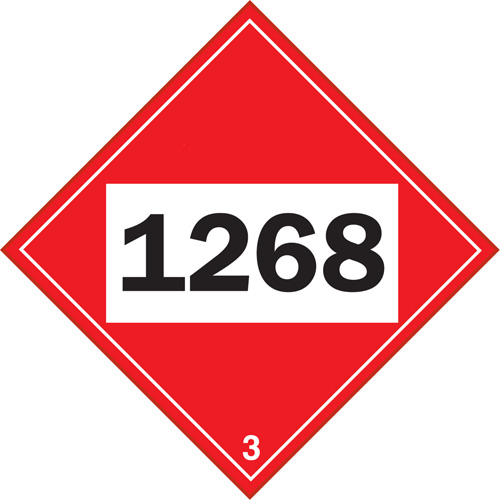 Plaque-&eacute;tiquette TMD 1268 pour distillats de p&eacute;trole, Plastique Solutions industrielles ALPHA