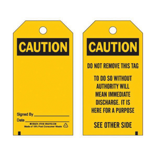 Accident Prevention Tags, Polyester, 3" W x 5-3/4" H, English Solutions industrielles ALPHA