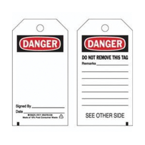 Accident Prevention Tags, Polyester, 3" W x 5-3/4" H, English Solutions industrielles ALPHA