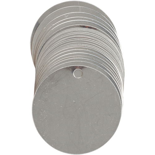 Blank Write-On Valve Tags, Stainless Steel, 2" dia Solutions industrielles ALPHA