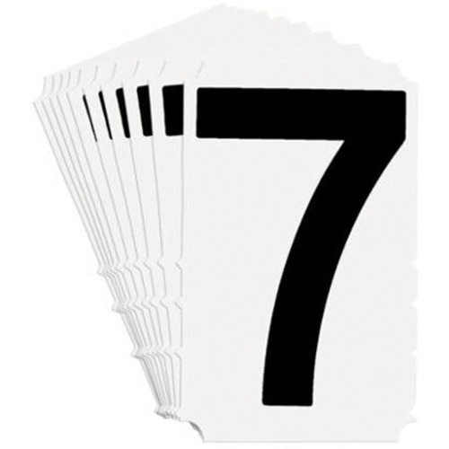 &eacute;tiquettes de lettres et chiffres gothiques individuels Quick-Align, 7, 4" h, Noir sur blanc Solutions industrielles ALPHA