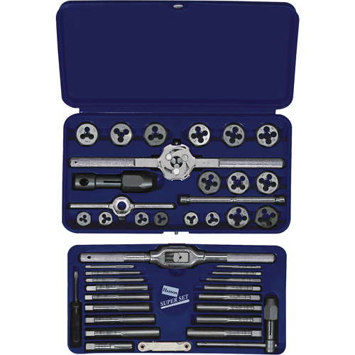 Jeu de tarauds et fili&egrave;res hexagonales m&eacute;triques Hanson, 25 Morceaux Solutions industrielles ALPHA
