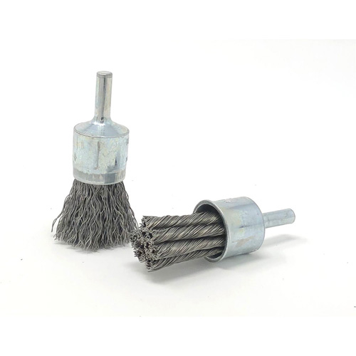 Brosse mont&eacute;e &agrave; fils ondul&eacute;s, 3/4" dia., dia. Des fils 0,014", Tige 1/4" Solutions industrielles ALPHA
