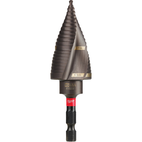 #9 Shockwave Impact Duty Step Drill Bit, 7/8" - 1-1/8" , 1/4" Increments, Titanium Solutions industrielles ALPHA