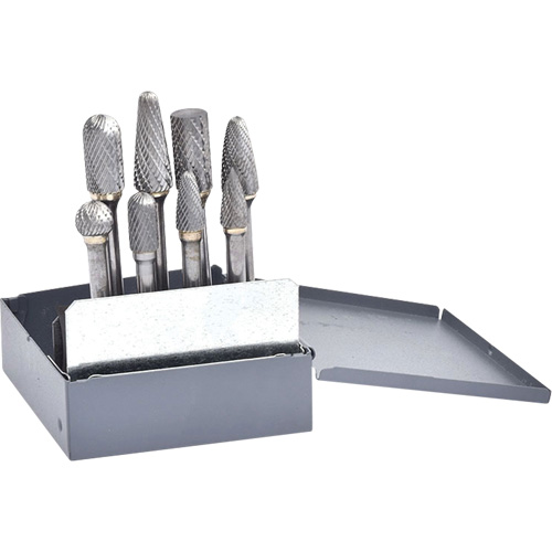 Jeu de fraises en carbure &agrave; double coupe, 8 morceaux Solutions industrielles ALPHA