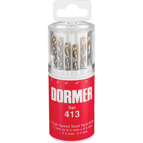 Jeu de forets courts, 13 morceaux, Acier rapide Solutions industrielles ALPHA