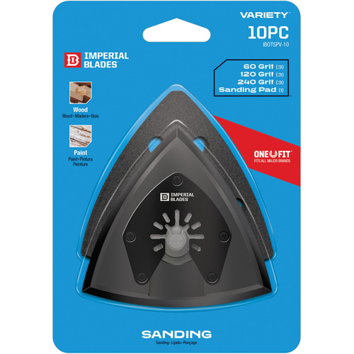 Patin de ponçage triangulaire pour outil oscillant et assortiment de papiers abrasifs One Fit Solutions industrielles ALPHA