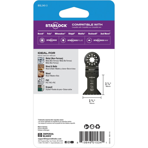 Lame standard pour le m&eacute;tal 1-3/4" Starlock Solutions industrielles ALPHA